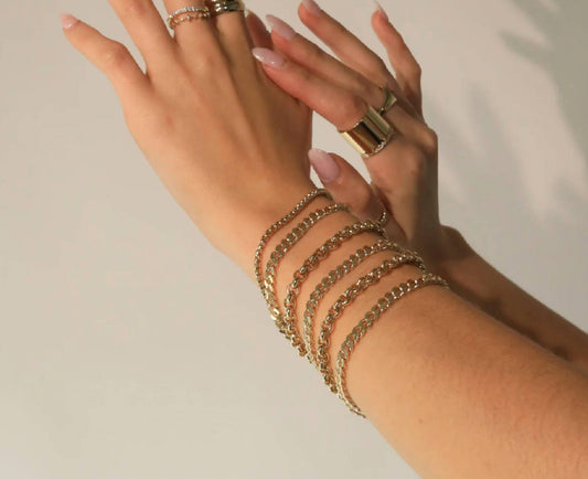 Eklexic - Women's Micro Link Curb Chain Bracelet