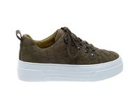 J/SLIDES Women's Aimee Sneakers in khaki suede - women's sneaker - detail view