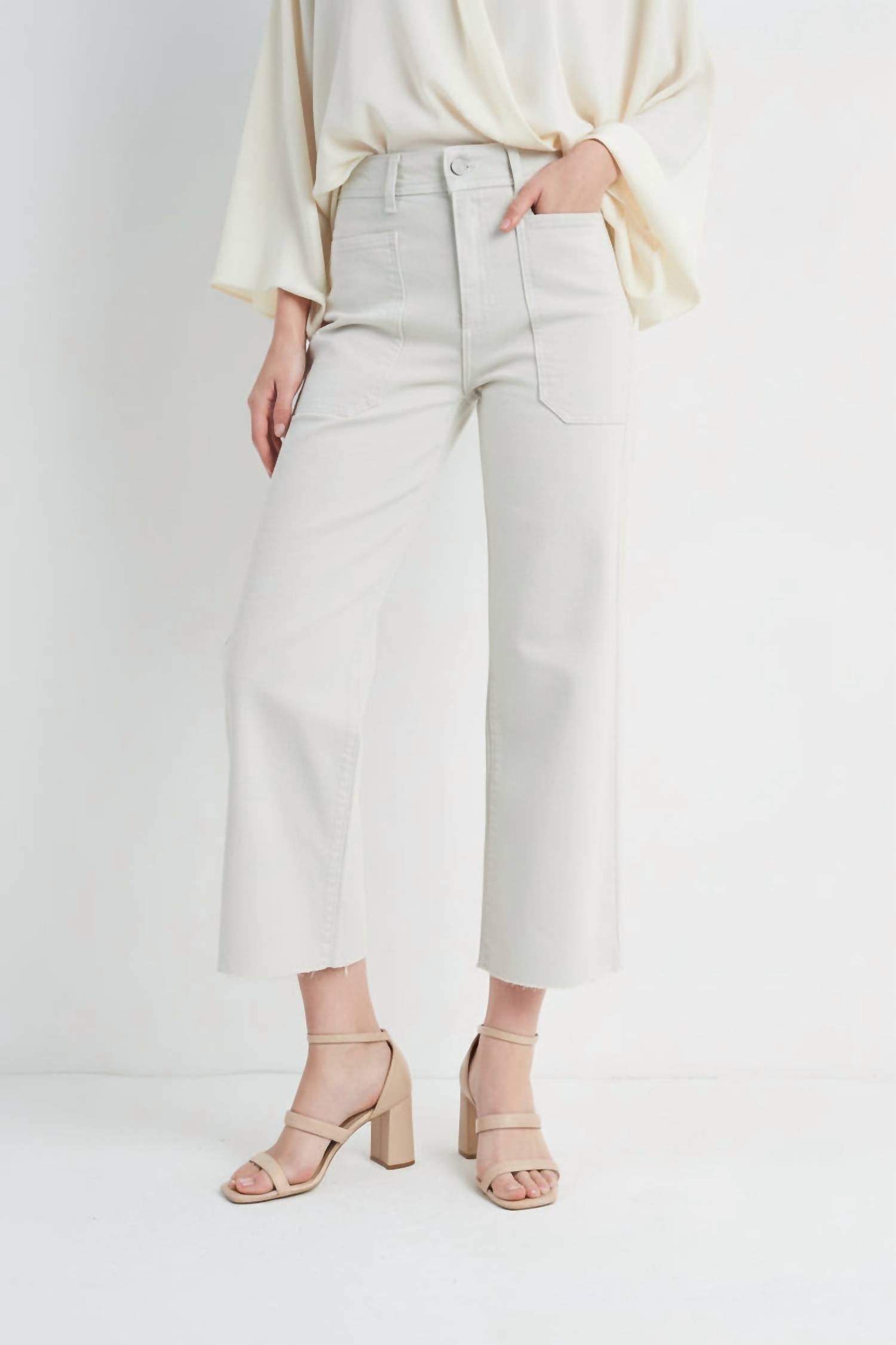 Just Black Denim - High Rise Utility Wide Leg Jeans