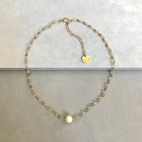 Pretty Simple Freshwater Pearl Choker Necklace in gold - women's jewelry - detail view