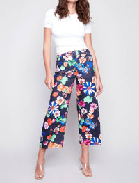 CHARLIE B Floral Wide Leg Pant in gardenia - women's pants - alternate view