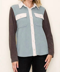 Staccato - Color Block Button Up Shacket