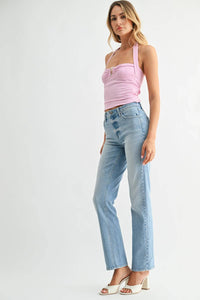 Just Black Denim - Mid Rise Stovepipe Straight Jean