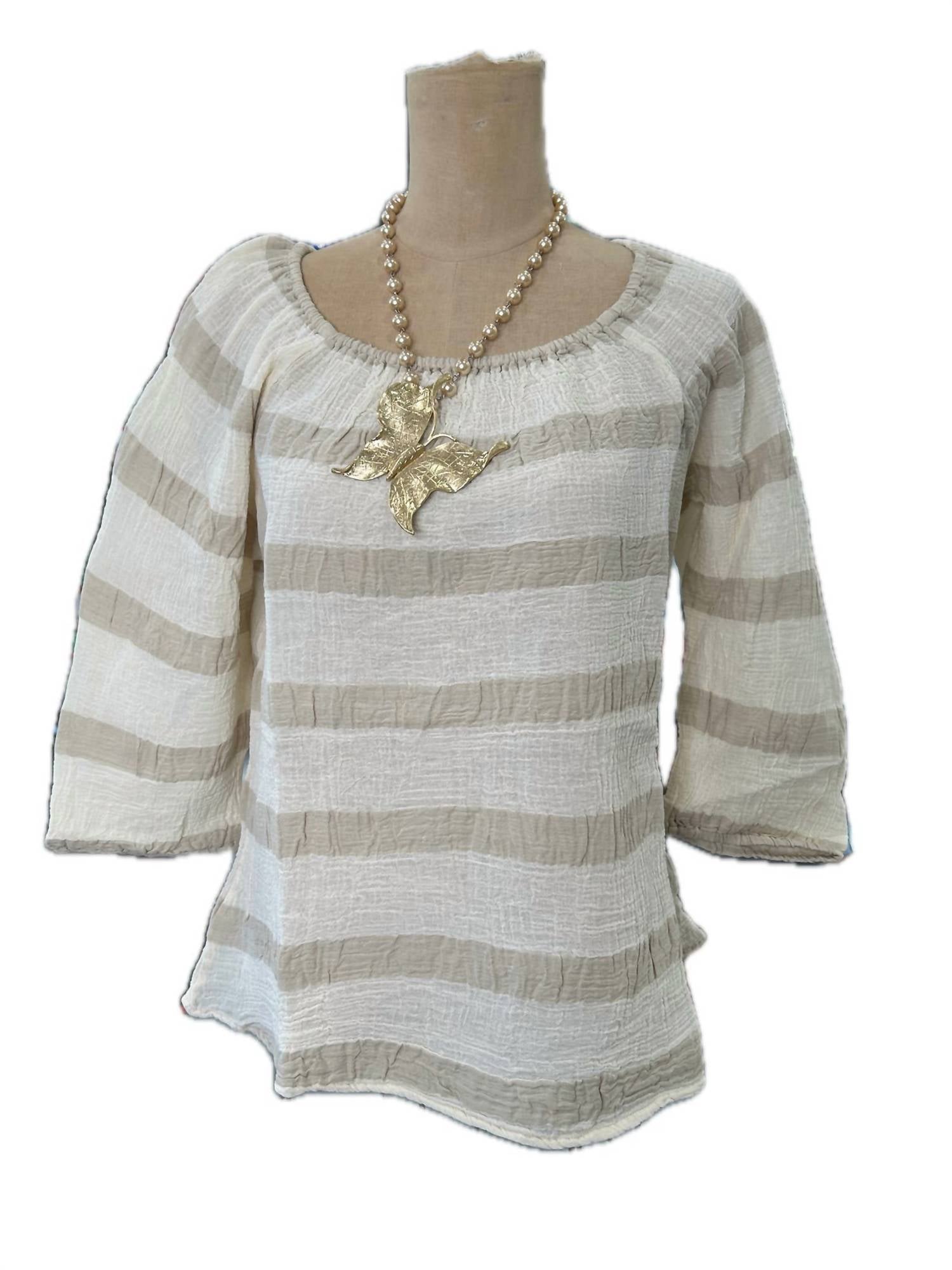 Paperlace - Women's Elastic Stripe Top
