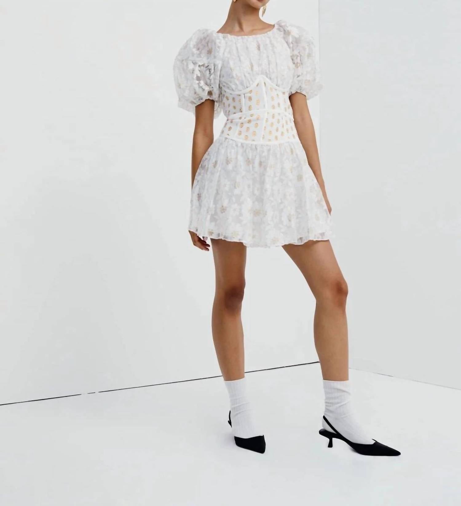 For Love & Lemons - Lupita Mini Puff Sleeve Dress