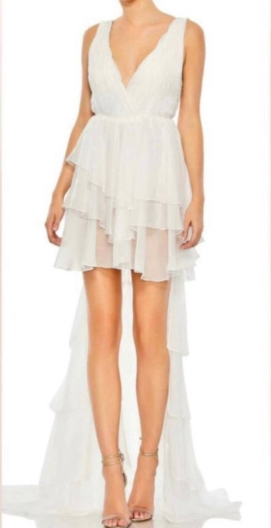 Mac Duggal - High Low Tiered Gown With Built In Bodysuit