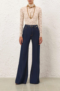 Zimmermann Wide Leg Jeans in ink - women's jeans