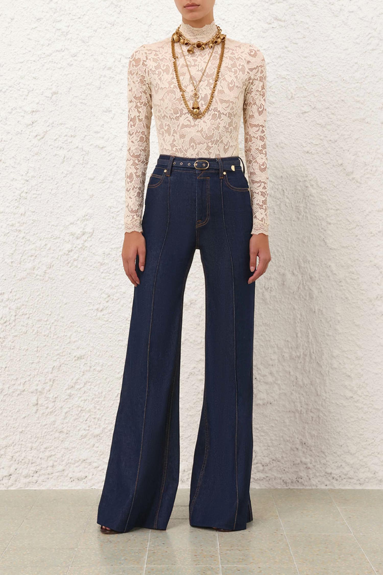Zimmermann Wide Leg Jeans in ink - women's jeans