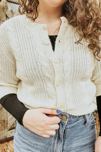 Sanctuary - Quarter Sleeve Cable Knit Cardigan