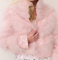 Loveshackfancy - Curran Feather & Sequin Jacket