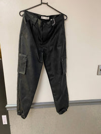 Kancan - Faux Leather Cargo Jogger Pants