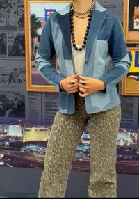 Lucky & Blessed - Denim Patchwork Western Blazer