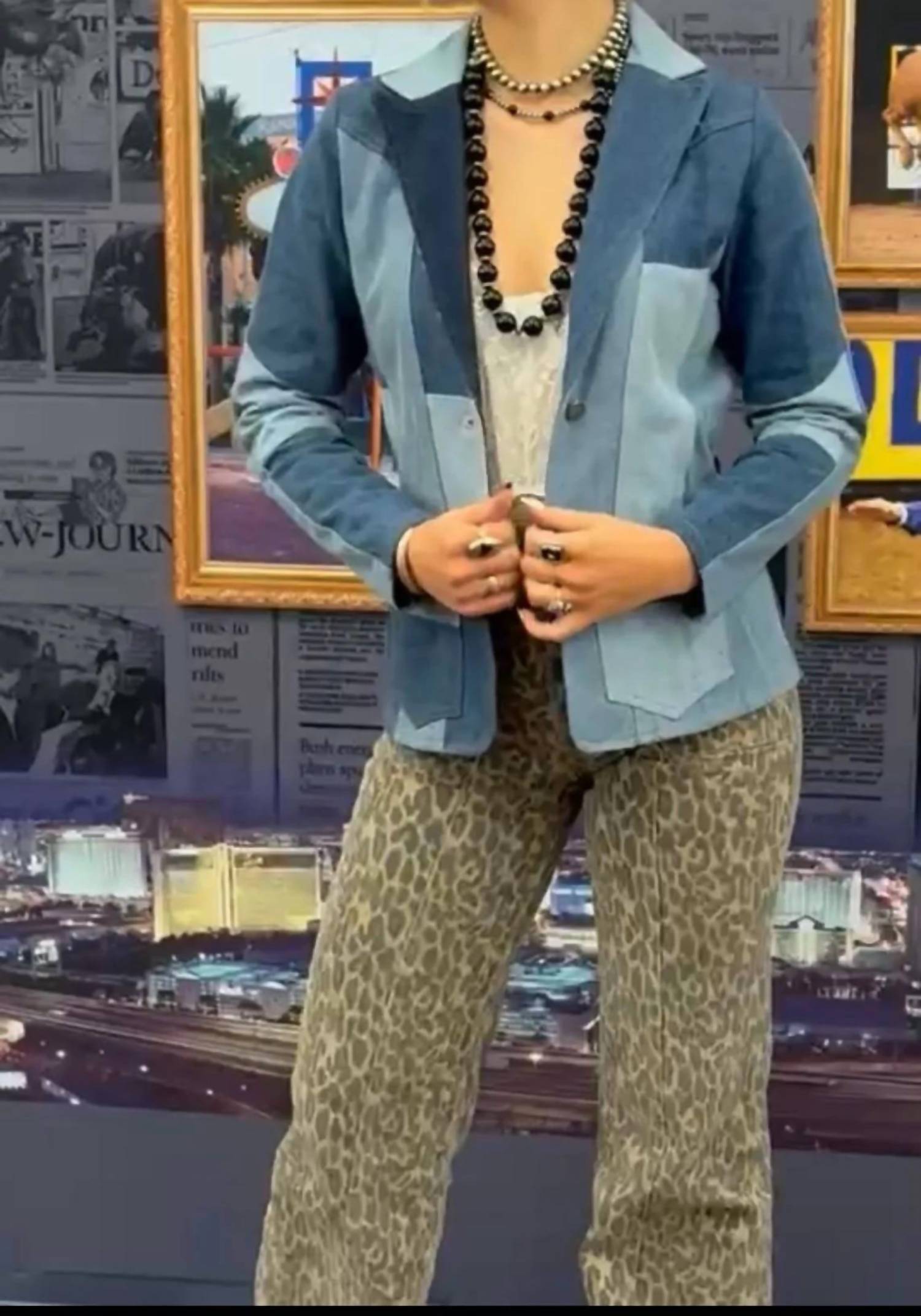 Lucky & Blessed - Denim Patchwork Western Blazer