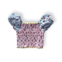 flowers by zoe Girl's Floral Short Sleeve Top in pink eyelet - kids' t-shirt - alternate view