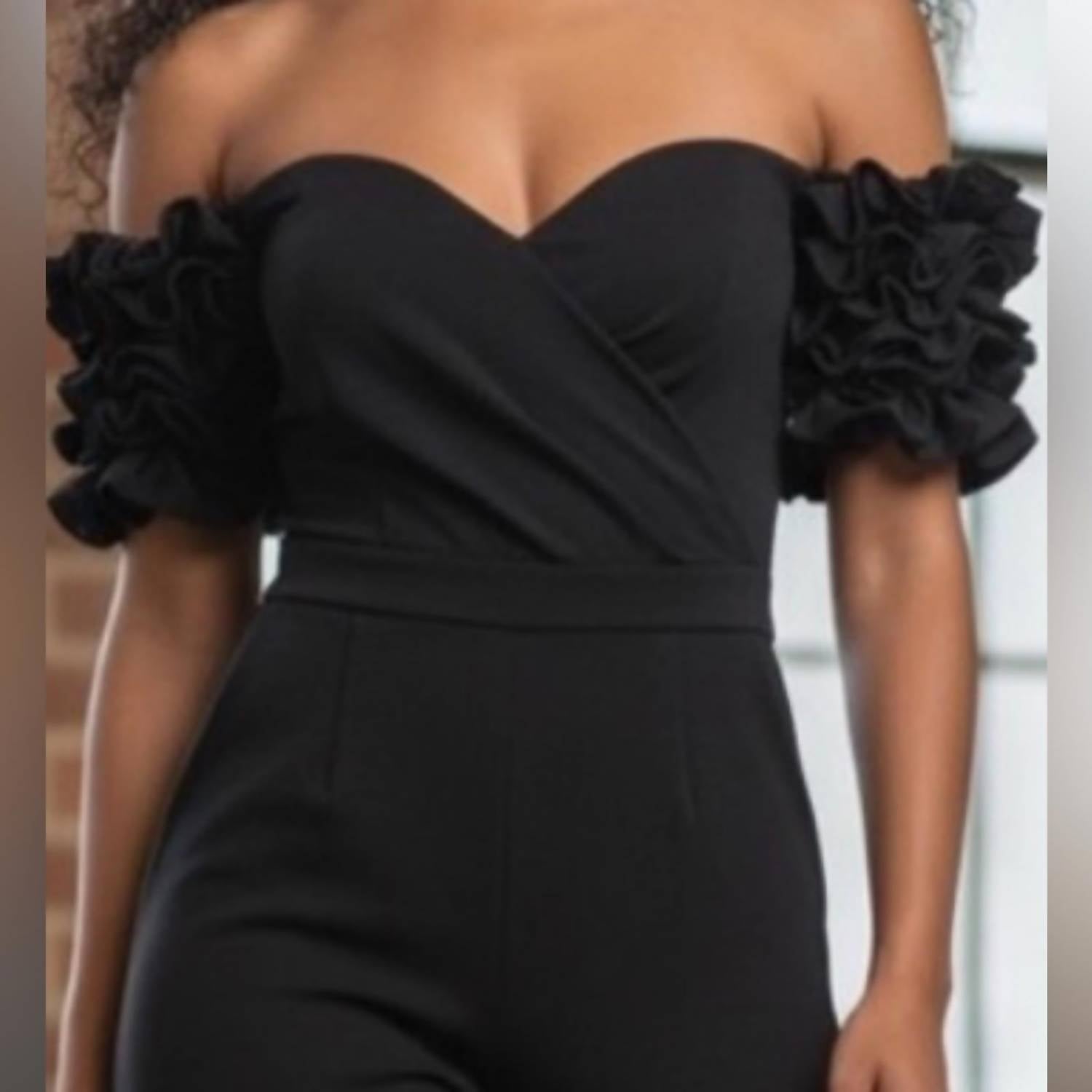 Xscape Elegant Off-shoulder Jumpsuit in black - women's pants - alternate view