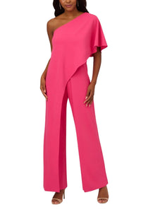 Adrianna Papell - Asymmetrical One Shoulder Jumpsuit - Plus