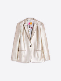 Vilagallo Hannah Straight Blazer in gold - women's jacket - alternate view