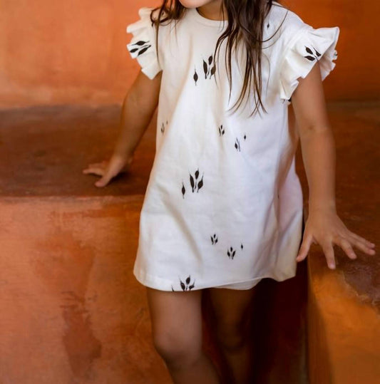 Omamimini - Girls Jersey Dress with Box Pleated Sleeve