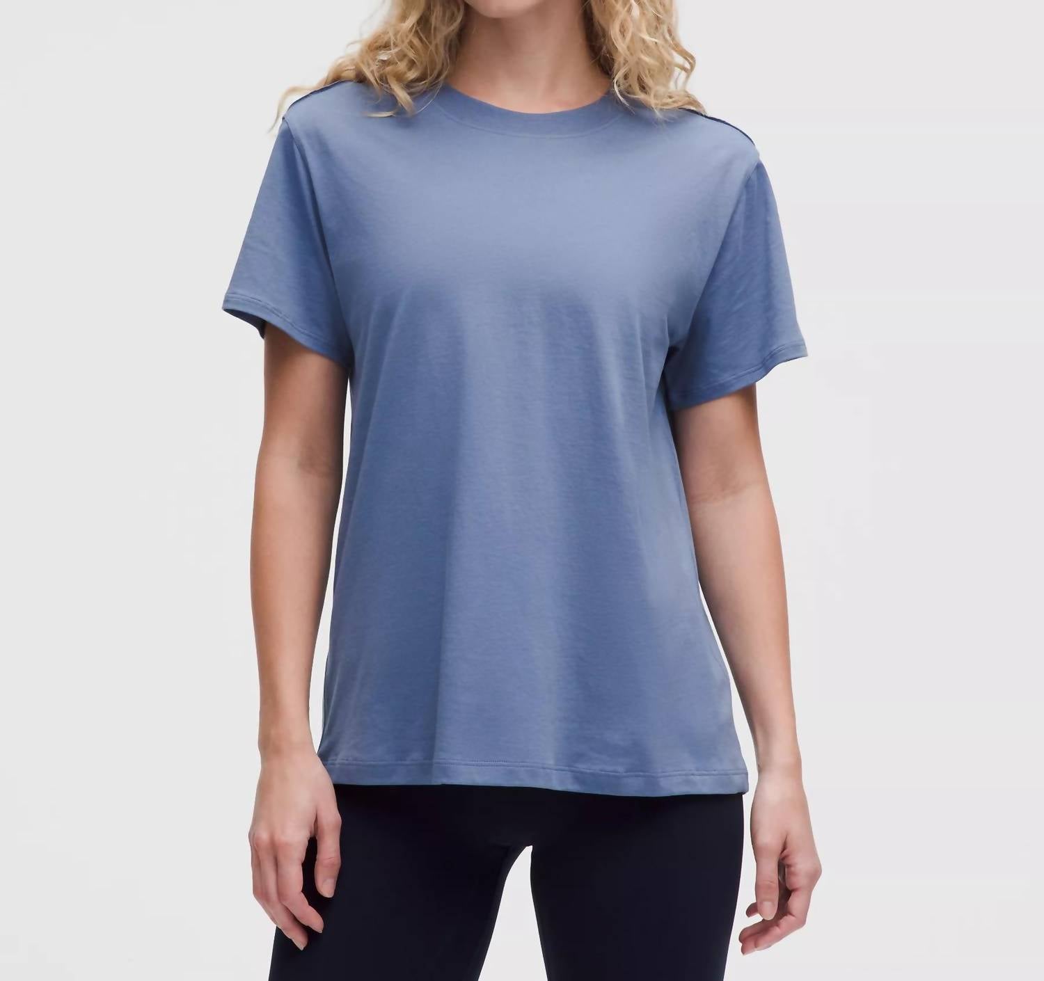lululemon Women's All Yours Cotton T Shirt in washed denim - women's t-shirt