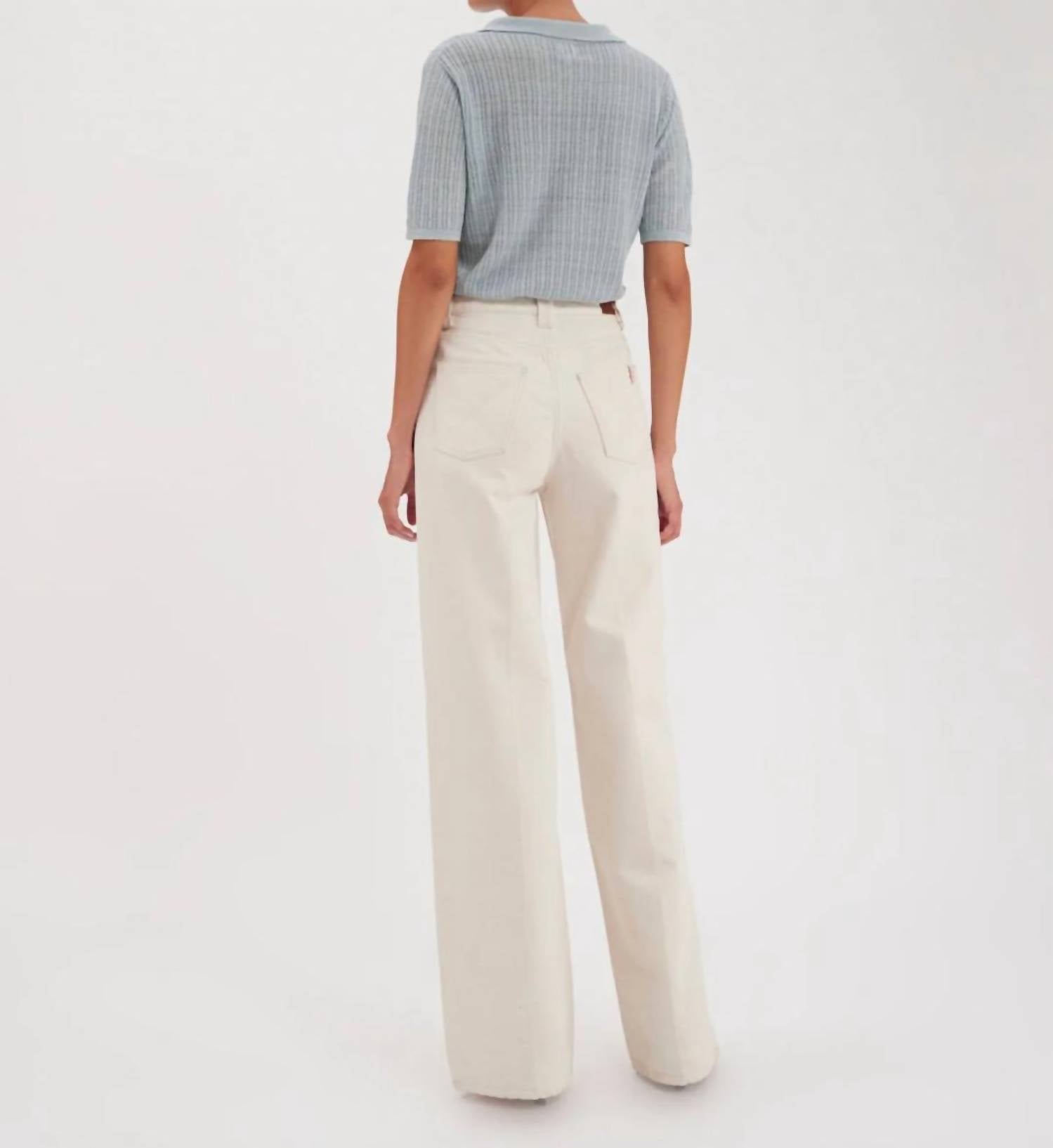 Ines de la Fressange Women's Mara Jeans in ecru - women's pants - detail view
