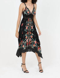 Angie - Sleevless Flowered Midi Dress