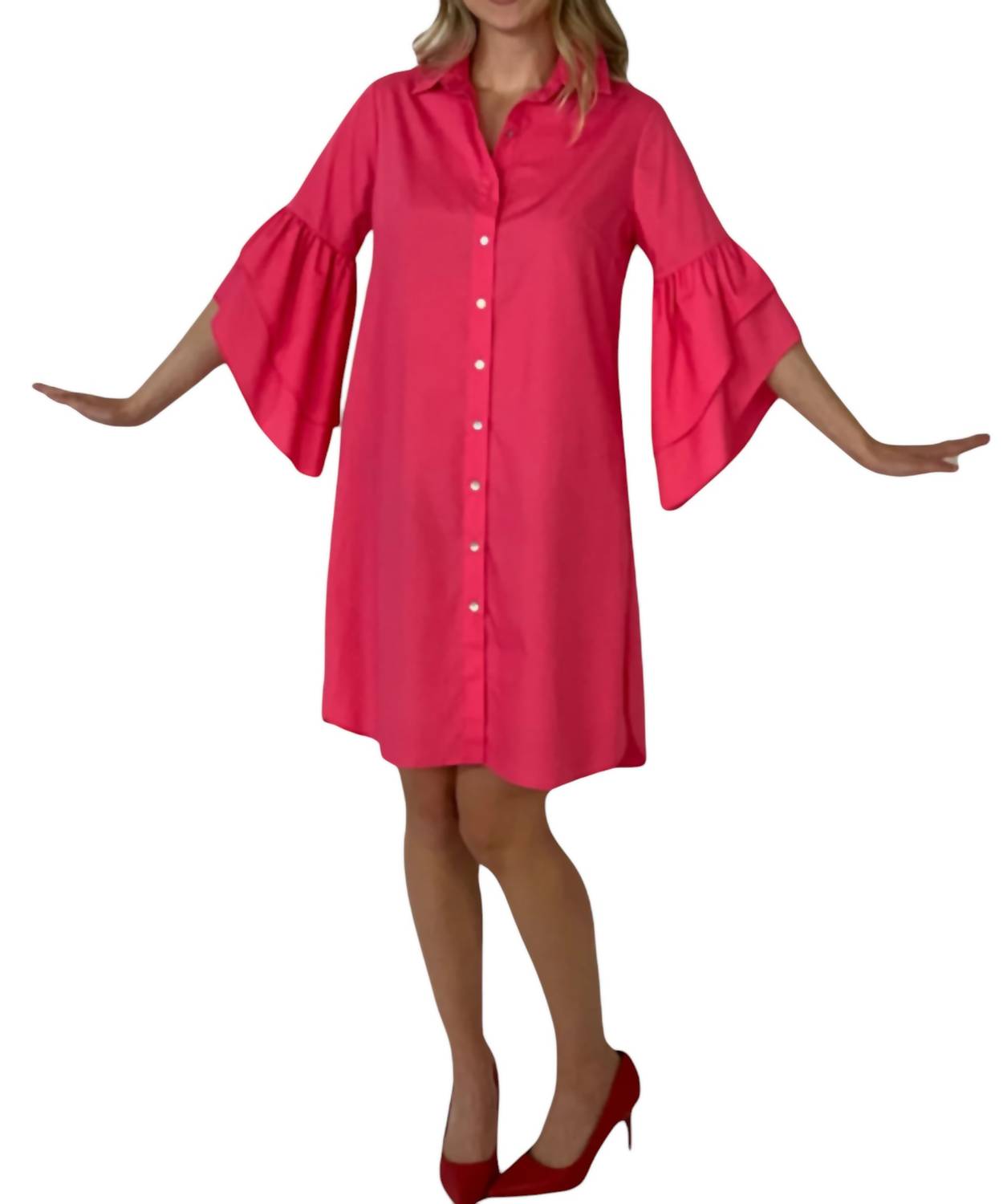 Minan Wong - PEONY TIER SLEEVE SHIRT DRESS