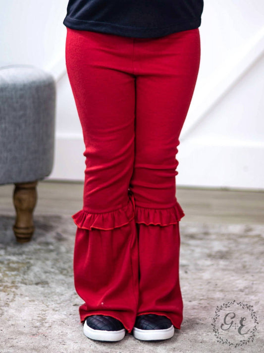 Girl's Ruffle My Feathers Flare Pants with Ruffle