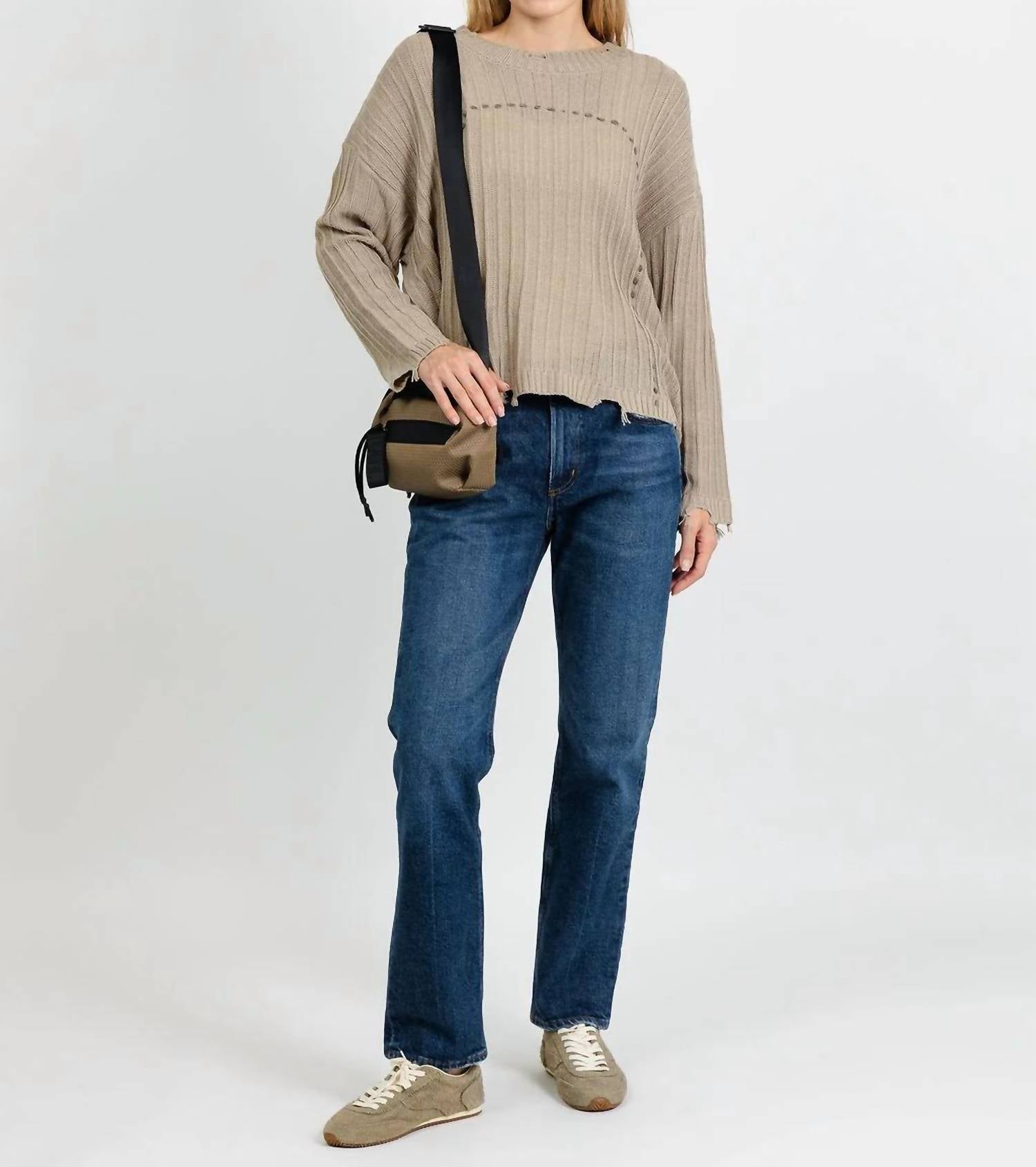 Terra - Contrast Stitch & Rib Sweater