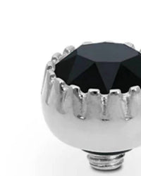 Qudo Women's London 8mm Jewelry Topper in jet black silver - women's jewelry - detail view
