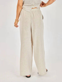 Sadie & Sage Garden Sun Pants in taupe - women's pants - detail view