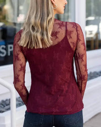 Grace And Lace - Long Sleeves Mesh Top