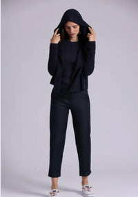 Minnie Rose - Cotton Shaker Hooded Flyaway Cardigan