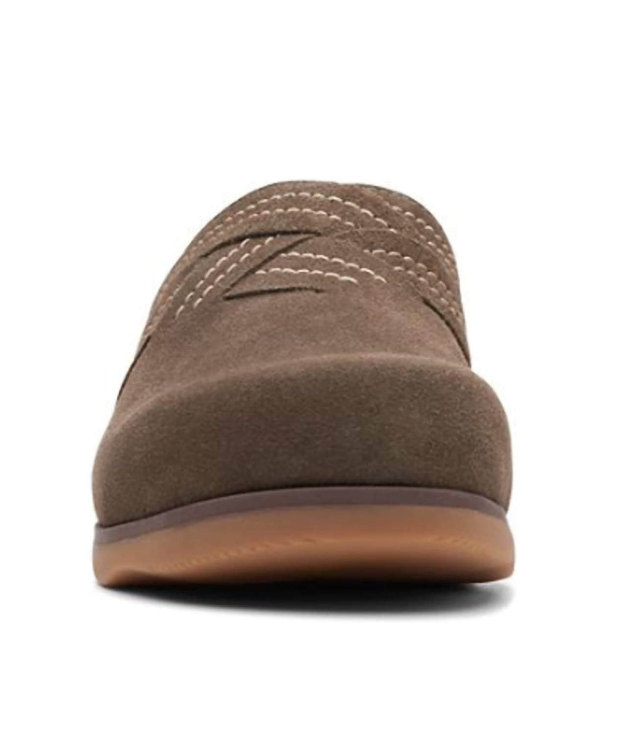 Clarks Women's Brynn Glide Clog in dark olive suede - women's shoe - view 5