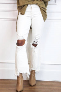 Risen - Riva Distressed High Rise Straight Leg Jeans