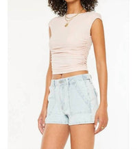 Kancan - High-rise Striped 90’s Boyfriend Shorts