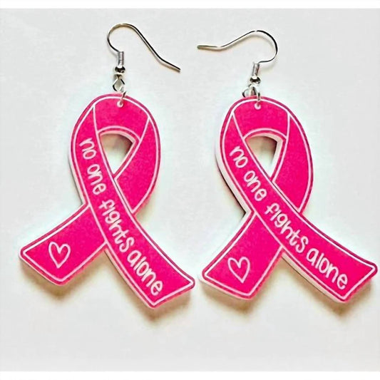 Southern Attitude - Women's Breast Cancer Ribbon Acrylic Earrings