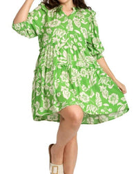 Umgee - Two Tone Tiered Floral Dress