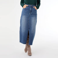 Coco + Carmen - EverStretch Long Skirt with Front Slit