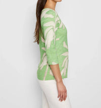 Nic + Zoe - Shadow Fern Three Quarter Sleeve Boat Tee