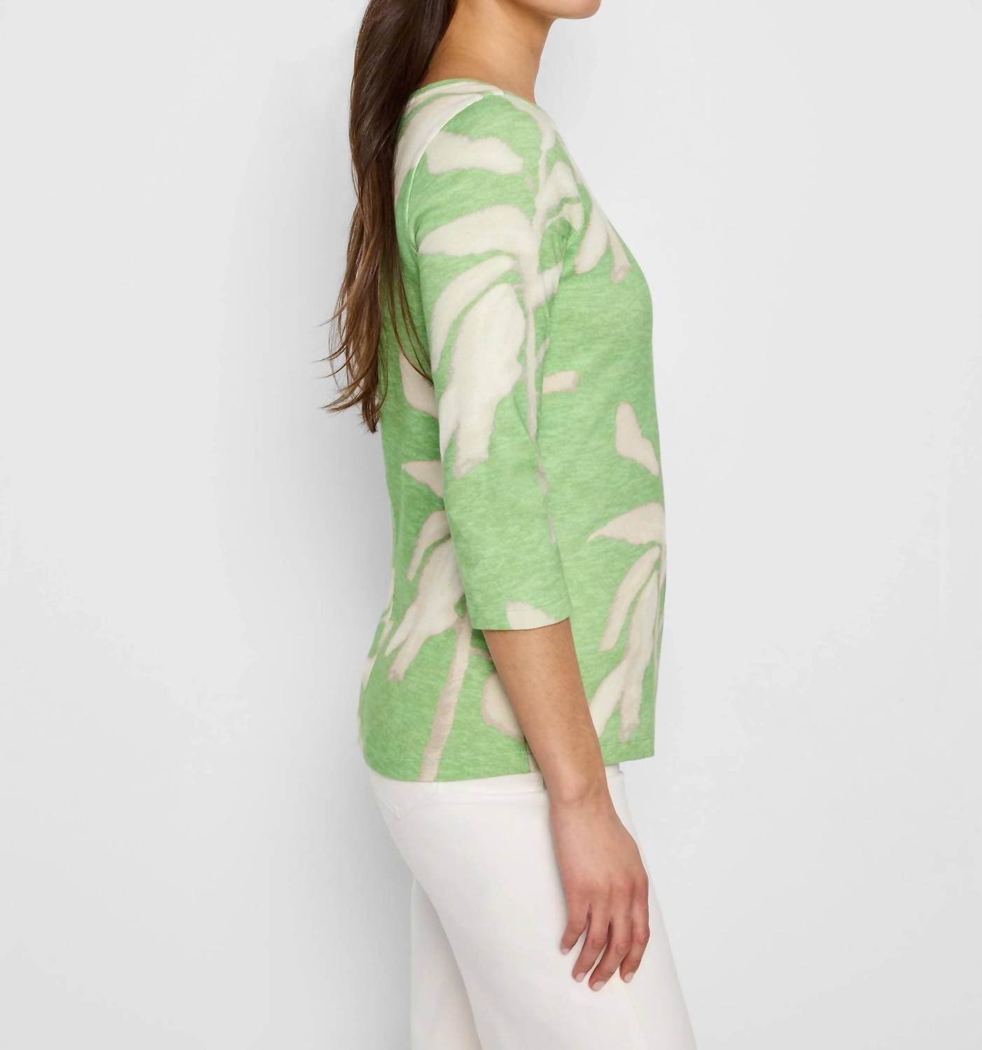 Nic + Zoe - Shadow Fern Three Quarter Sleeve Boat Tee