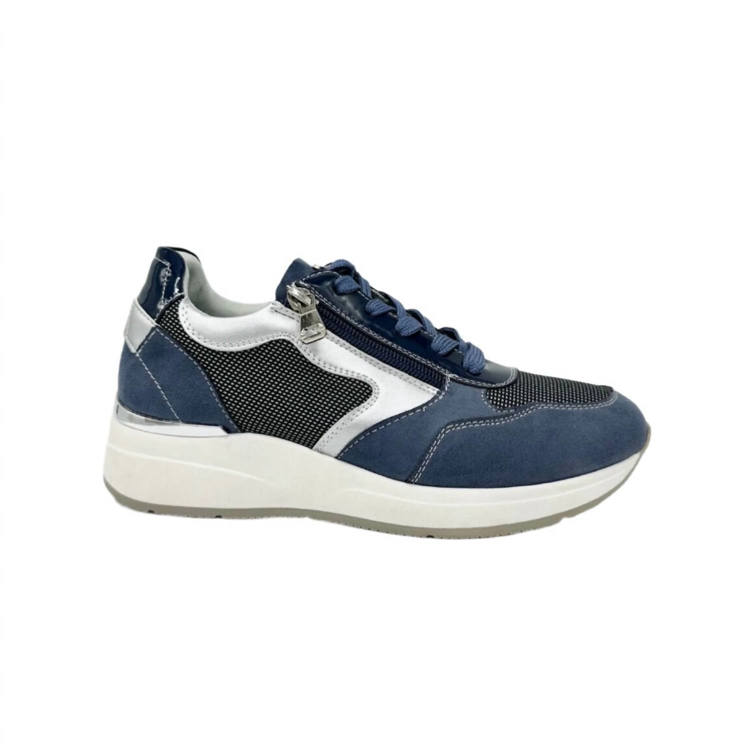 Renato Garini Women's Exe Sex16 Zip W Lace Sneaker in sky blue - women's sneaker