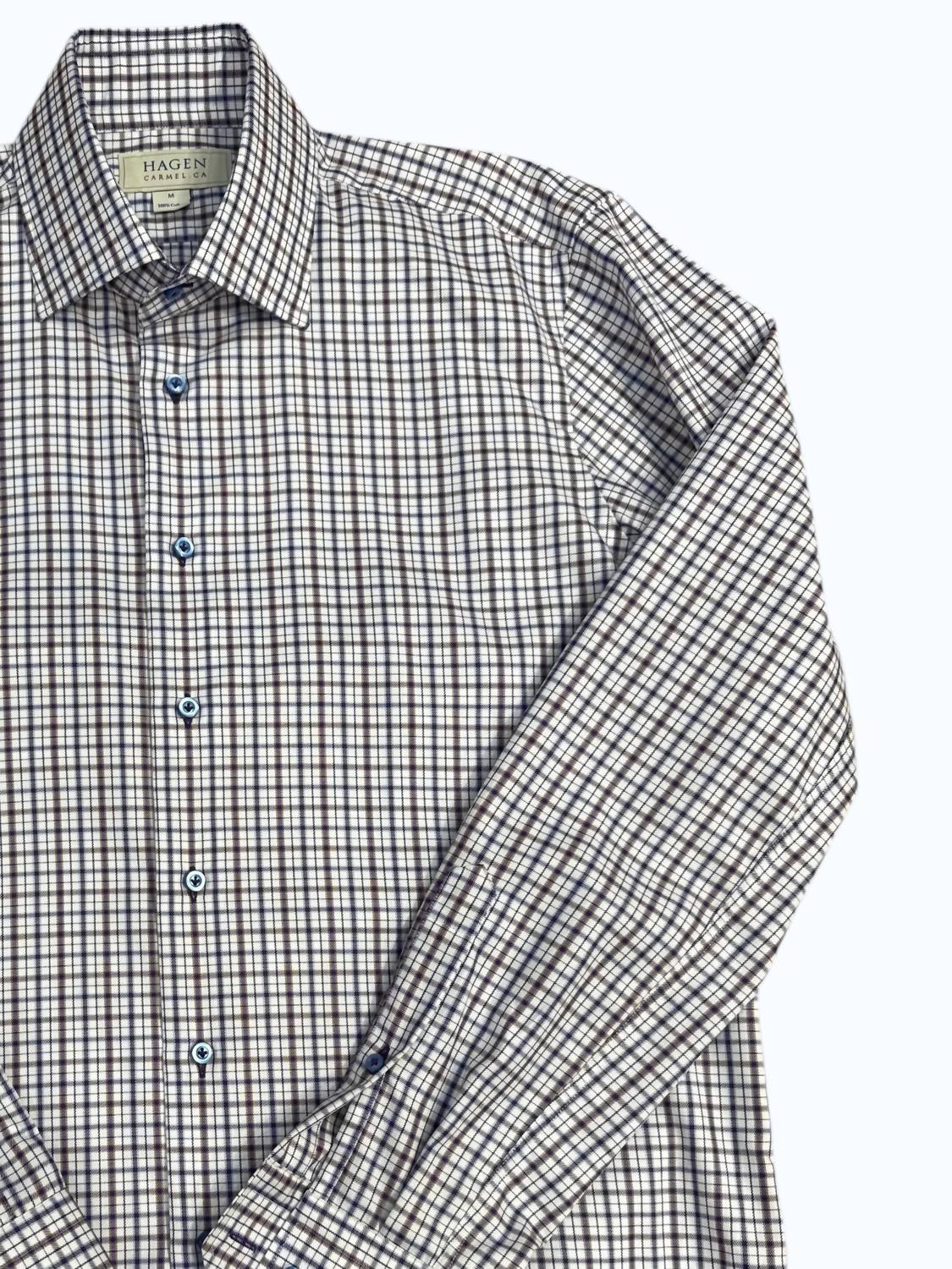 Hagen Men's Button Down Shirt in multi - men's shirt - detail view