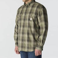 Carhartt - Men's Loose Fit Midweight Chambray Long-sleeve Plaid Shirt
