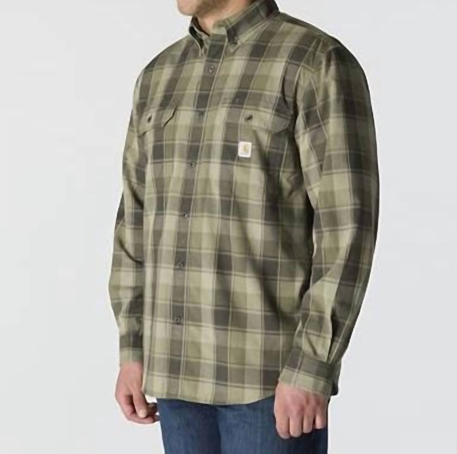 Carhartt - Men's Loose Fit Midweight Chambray Long-sleeve Plaid Shirt
