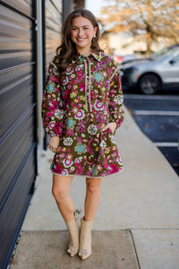 &Merci - Blanket Stitch Buttoned Mini Dress