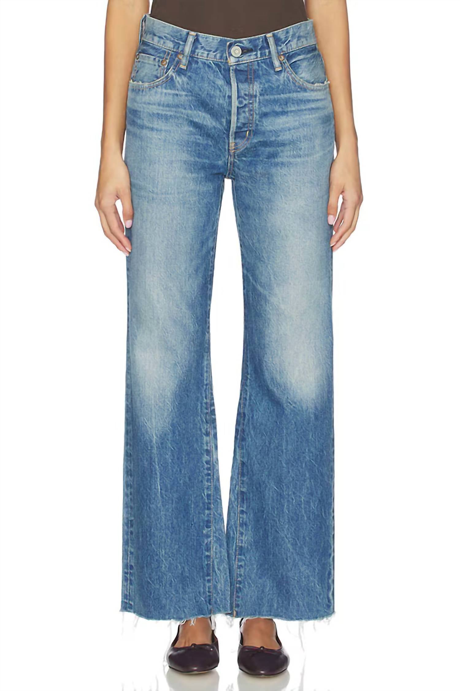 Moussy Vintage Atlantis Remake Flare Jean in blue - women's jeans