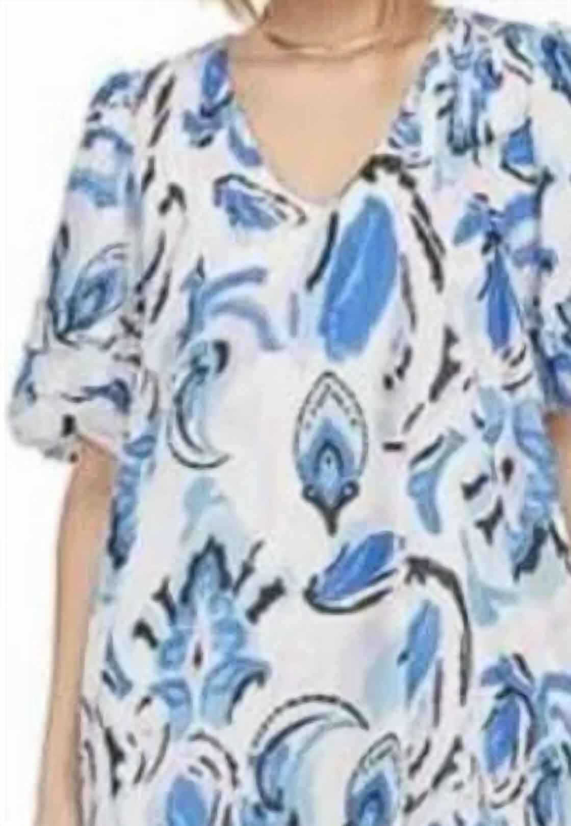 Joy Joy - Pleated Puff Sleeve Dress
