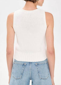 Rails Bondi Knit Top in white - women's tank top - detail view