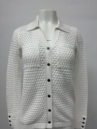 Minnie Rose - Plaited Mesh Button Down Shirt