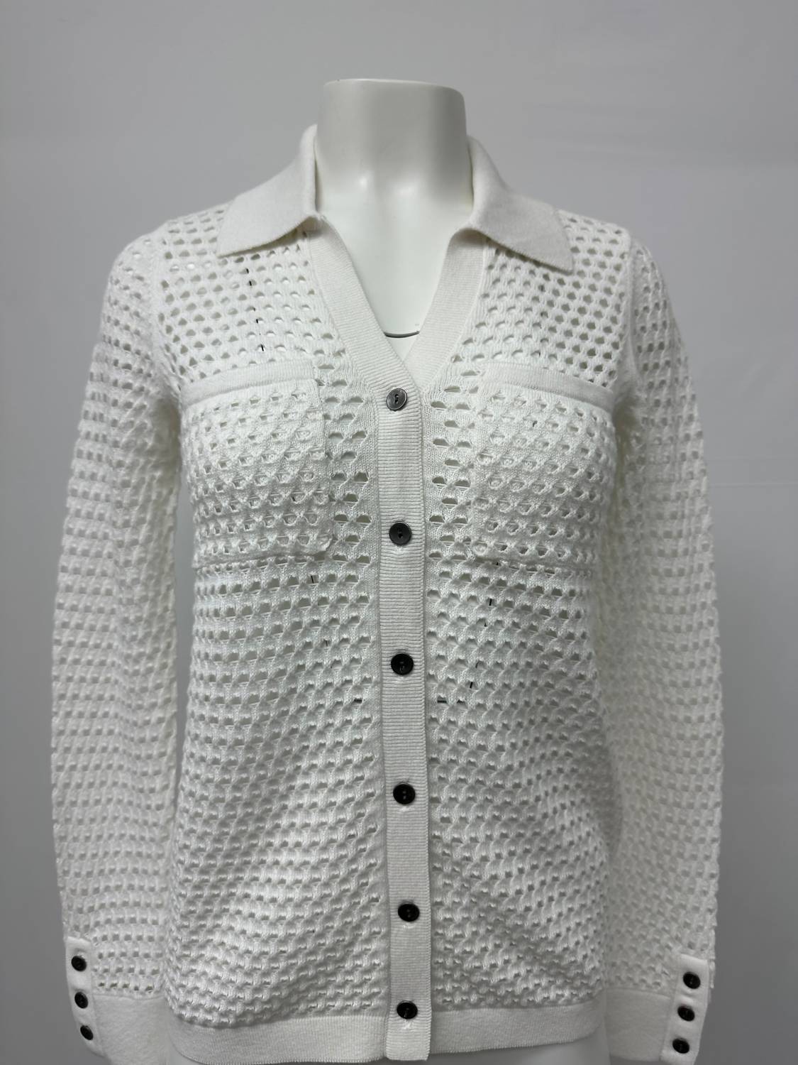Minnie Rose - Plaited Mesh Button Down Shirt